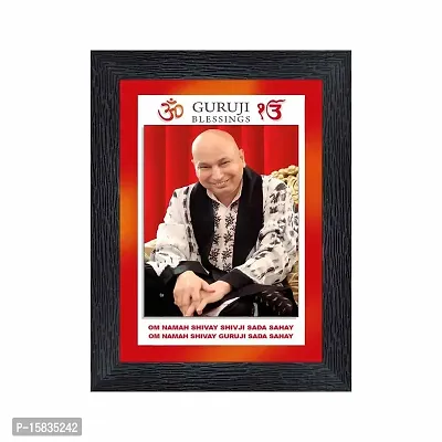 pnf Guruji Religious Wood Photo Frames with Acrylic Sheet (Glass) for Worship/Pooja(photoframe,Multicolour,6x8inch)-20454