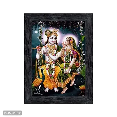 PnF Radha kishna Religious Wood Photo Frames with Acrylic Sheet (Glass) for Worship/Pooja(photoframe,Multicolour,8x6inch)-20038