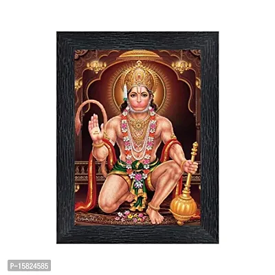 PnF Hanuman Religious Wood Photo Frames with Acrylic Sheet (Glass) for Worship/Pooja(photoframe,Multicolour,8x6inch)-20129, Medium (PNF-20129-photoframe-5x7), Wall Mount