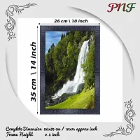 pnf Vastu Waterfall Landscape Scenery Wood Photo Frames with Acrylic Sheet (Glass) (10 * 14inch,Multicolour,Synthetic) 8047-thumb1