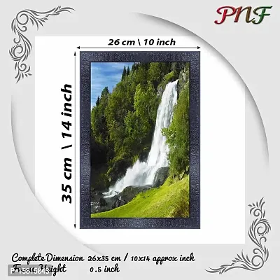 pnf Vastu Waterfall Landscape Scenery Wood Photo Frames with Acrylic Sheet (Glass) (10 * 14inch,Multicolour,Synthetic) 8047-thumb2