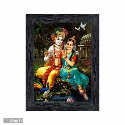 pnf Radha kishna Religious Wood Photo Frames with Acrylic Sheet (Glass) for Worship/Pooja(photoframe,Multicolour,6x8inch)-20103