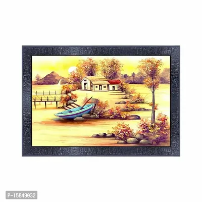 pnf Landscape hand painting scenery art Wood Frames with Acrylic Sheet (Glass) 18331-(10 * 14inch,Multicolour,Synthetic)
