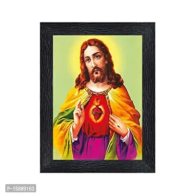 PnF Lord Jesus Religious Wood Photo Frames with Acrylic Sheet (Glass) for Worship/Pooja(photoframe,Multicolour,8x6inch)-6614