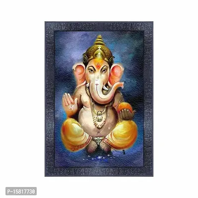 pnf Ganesh Wall Painting Synthetic frame-90104(10 * 14inch,Multicolour,Synthetic)