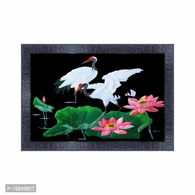 pnf Swan Wall Painting Synthetic frame with Acrylic Sheet (Glass) 6149-(10 * 14inch,Multicolour,Synthetic)