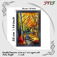 pnf Hand Painted Landscape Scenery Wood Photo Frames with Acrylic Sheet (Glass) (10 * 14inch,Multicolour,Synthetic) 27686-thumb1