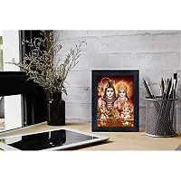 Bhole Nath parivar (Maa Parvati, Ganesh, Kartikey and Shiv Shankar) Religious Wood Photo Frames(photoframe,Multicolour,8x6inch)-20826, Wall Mount-thumb1