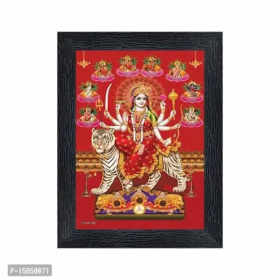 pnf Durga Maa Religious Wood Photo Frames with Acrylic Sheet (Glass) for Worship/Pooja(photoframe,Multicolour,6x8inch)-20098