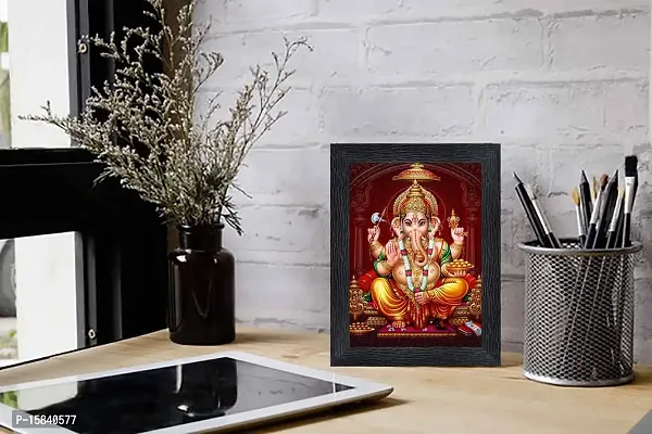 pnf Ganeshji Religious Wood Photo Frames with Acrylic Sheet (Glass) for Worship/Pooja(photoframe,Multicolour,6x8inch)-20084-thumb2