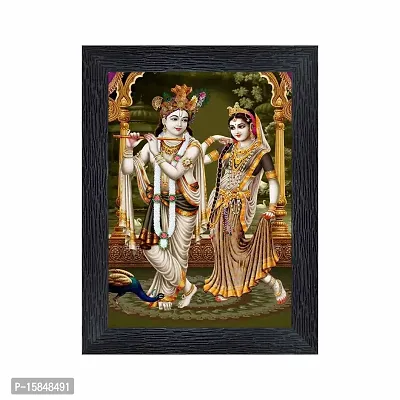 pnf Radha kishna Religious Wood Photo Frames with Acrylic Sheet (Glass) for Worship/Pooja(photoframe,Multicolour,6x8inch)-20097