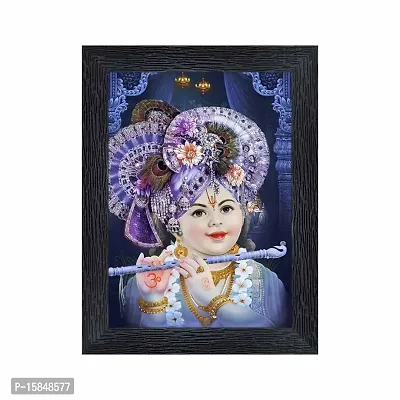 pnf Bal Krishna (Baby) Religious Wood Photo Frames with Acrylic Sheet (Glass) for Worship/Pooja(photoframe,Multicolour,6x8inch)-19022-