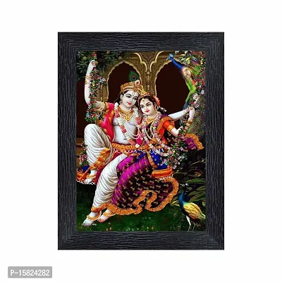 pnf Radha kishna Religious Wood Photo Frames with Acrylic Sheet (Glass) for Worship/Pooja(photoframe,Multicolour,6x8inch)-20073-thumb0