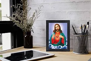 pnf Lord Jesus Religious Wood Photo Frames with Acrylic Sheet (Glass) for Worship/Pooja(photoframe,Multicolour,6x8inch)-6613-thumb1