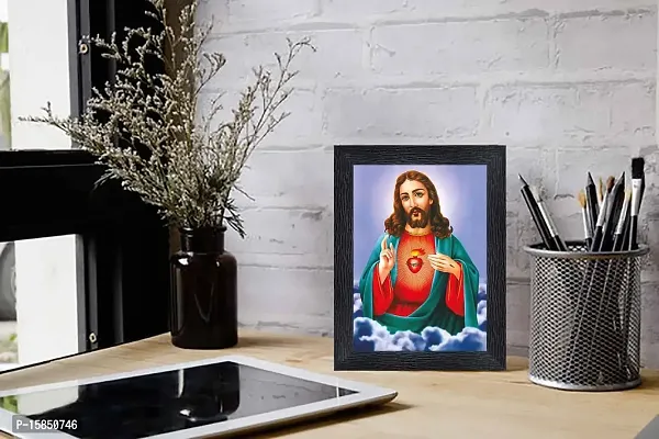 pnf Lord Jesus Religious Wood Photo Frames with Acrylic Sheet (Glass) for Worship/Pooja(photoframe,Multicolour,6x8inch)-6613-thumb2