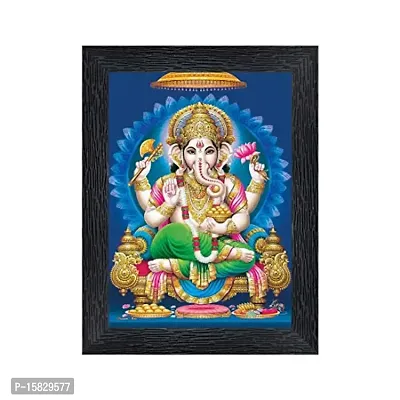 PnF Ganeshji Religious Wood Photo Frames with Acrylic Sheet (Glass) for Worship/Pooja(photoframe,Multicolour,8x6inch)-20647