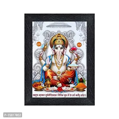 PnF Ganeshji Religious Wood Photo Frames with Acrylic Sheet (Glass) for Worship/Pooja(photoframe,Multicolour,8x6inch)-4880