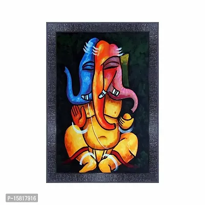 pnf Ganesh Wall Painting Synthetic frame-3070(10 * 14inch,Multicolour,Synthetic)-thumb0