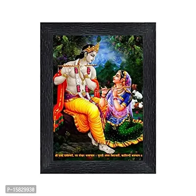 PnF Radha kishna Religious Wood Photo Frames with Acrylic Sheet (Glass) for Worship/Pooja(photoframe,Multicolour,8x6inch)-20045