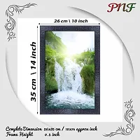 pnf Vastu Waterfall Landscape Scenery Wood Photo Frames with Acrylic Sheet (Glass) (10 * 14inch,Multicolour,Synthetic) 8387-thumb1