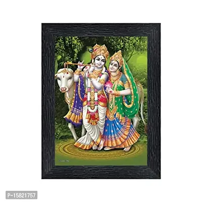 PnF Radha kishna Religious Wood Photo Frames with Acrylic Sheet (Glass) for Worship/Pooja(photoframe,Multicolour,8x6inch)-20619