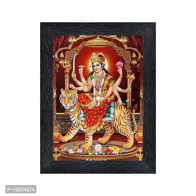 pnf Durga Maa Religious Wood Photo Frames with Acrylic Sheet (Glass) for Worship/Pooja(photoframe,Multicolour,6x8inch)-20160-thumb0