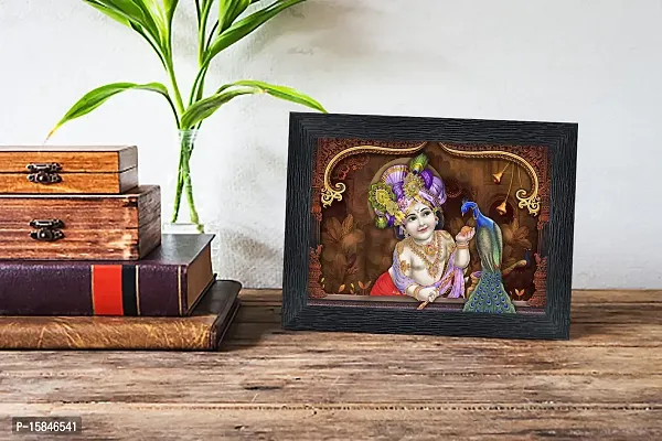 pnf Bal Krishna (Baby) Religious Wood Photo Frames with Acrylic Sheet (Glass) for Worship/Pooja(photoframe,Multicolour,6x8inch)-22610--thumb2