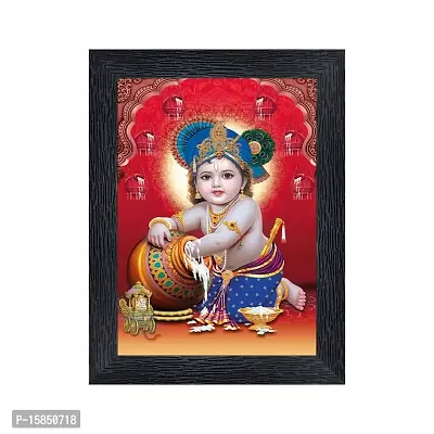 pnf Bal Krishna (Baby) Religious Wood Photo Frames with Acrylic Sheet (Glass) for Worship/Pooja(photoframe,Multicolour,6x8inch)-20751-