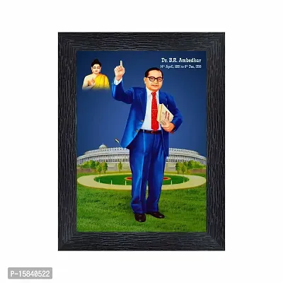 pnf Dr. B. R. Ambedkar Wood Photo Frames with Acrylic Sheet (Glass)(photoframe,Multicolour,6x8inch)-19720