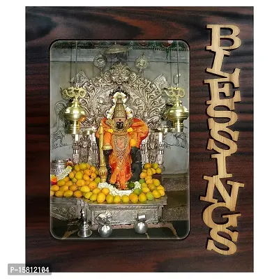 PnF Blessings Hand Crafted Wooden Table with Photo of God Vithoba 20457