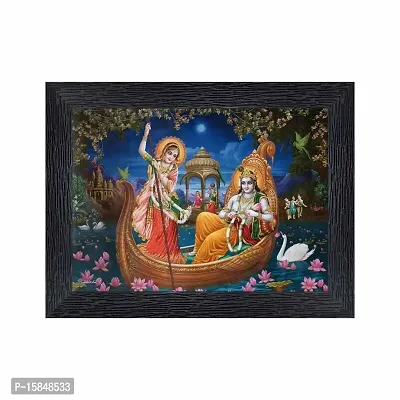 pnf Radha kishna Religious Wood Photo Frames with Acrylic Sheet (Glass) for Worship/Pooja(photoframe,Multicolour,6x8inch)-20354