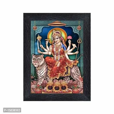 pnf Durga Maa Religious Wood Photo Frames with Acrylic Sheet (Glass) for Worship/Pooja(photoframe,Multicolour,6x8inch)-20145