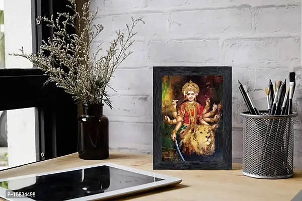 pnf Durga Maa Religious Wood Photo Frames with Acrylic Sheet (Glass) for Worship/Pooja(photoframe,Multicolour,6x8inch)-15846-thumb2