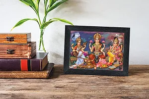 pnf Diwali Puja (laxmiji, Ganeshji,Saraswatiji) Religious Wood Photo Frames with Acrylic Sheet (Glass) for Worship/Pooja(photoframe,Multicolour,6x8inch) 20320-thumb1