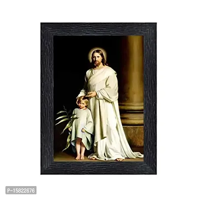 PnF Lord Jesus Religious Wood Photo Frames with Acrylic Sheet (Glass) for Worship/Pooja(photoframe,Multicolour,8x6inch)-15552