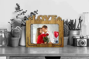 Generic Xpression Decor Love Table Top Photo Frames Perfect for Couple Office Table Decorations (5x7inch,Brown,Wood), Small (PNF-photoframe-Love-2)-thumb1