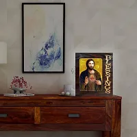 PnF Blessings Hand Crafted Wooden Table with Photo of Lord Jesus 15549-thumb1