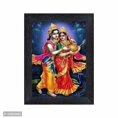 pnf Radha kishna Religious Wood Photo Frames with Acrylic Sheet (Glass) for Worship/Pooja(photoframe,Multicolour,6x8inch)-20035