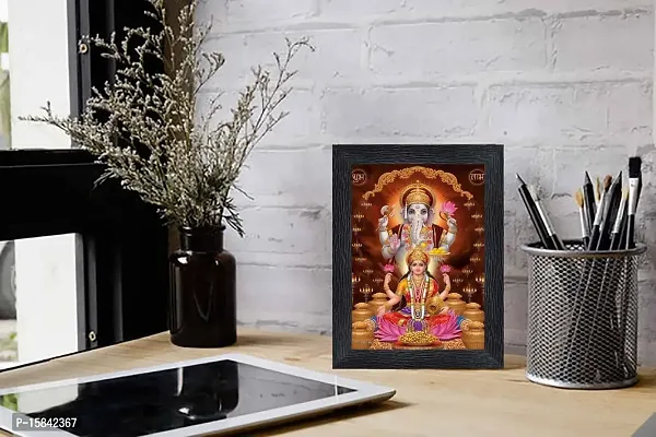 pnf Diwali Puja (laxmiji, Ganeshji,Saraswatiji) Religious Wood Photo Frames with Acrylic Sheet (Glass) for Worship/Pooja(photoframe,Multicolour,6x8inch) 20042-thumb2