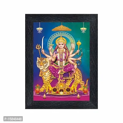 pnf Durga Maa Religious Wood Photo Frames with Acrylic Sheet (Glass) for Worship/Pooja(photoframe,Multicolour,6x8inch)-20767-thumb0