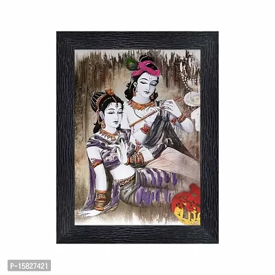 pnf Radha kishna Religious Wood Photo Frames with Acrylic Sheet (Glass) for Worship/Pooja(photoframe,Multicolour,6x8inch)-20323