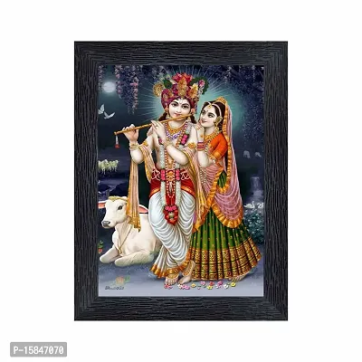 pnf Radha kishna Religious Wood Photo Frames with Acrylic Sheet (Glass) for Worship/Pooja(photoframe,Multicolour,6x8inch)-20100