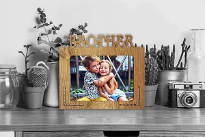 Generic Xpression Decor Brother Table Top Photo Frames Perfect for Office Table Decorations(5x7inch,Brown,Wood), Small (PNF-photoframe-Family-1)-thumb1