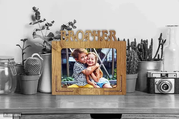 Generic Xpression Decor Brother Table Top Photo Frames Perfect for Office Table Decorations(5x7inch,Brown,Wood), Small (PNF-photoframe-Family-1)-thumb2