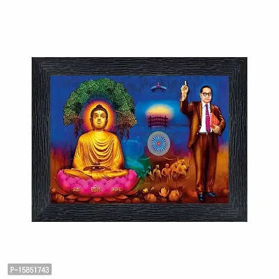 pnf Dr. B. R. Ambedkar ad Buddha Wood Photo Frames with Acrylic Sheet (Glass)(photoframe,Multicolour,6x8inch)-19830