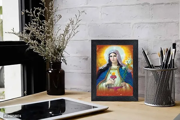 pnf Lord Jesus Religious Wood Photo Frames with Acrylic Sheet (Glass) for Worship/Pooja(photoframe,Multicolour,6x8inch)-22524-thumb2