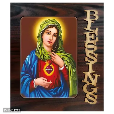 PnF Blessings Hand Crafted Wooden Table with Photo of Lord Jesus 6615