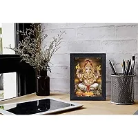 PnF Ganeshji Religious Wood Photo Frames with Acrylic Sheet (Glass) for Worship/Pooja(photoframe,Multicolour,8x6inch)-20376-thumb1