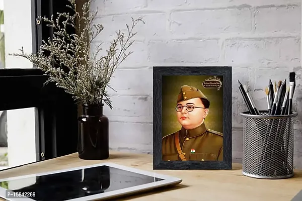 pnf Subhash Chandra Bose Wood Photo Frames with Acrylic Sheet (Glass)(photoframe,Multicolour,6x8inch)-9370-thumb2