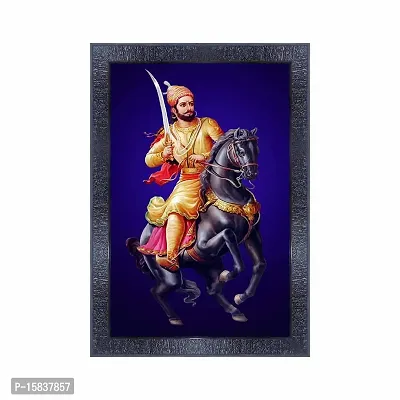 pnf Chattrapati Shivaji Maharaj Wall Painting Synthetic frame-254 5(10 * 14inch,Multicolour,Synthetic)